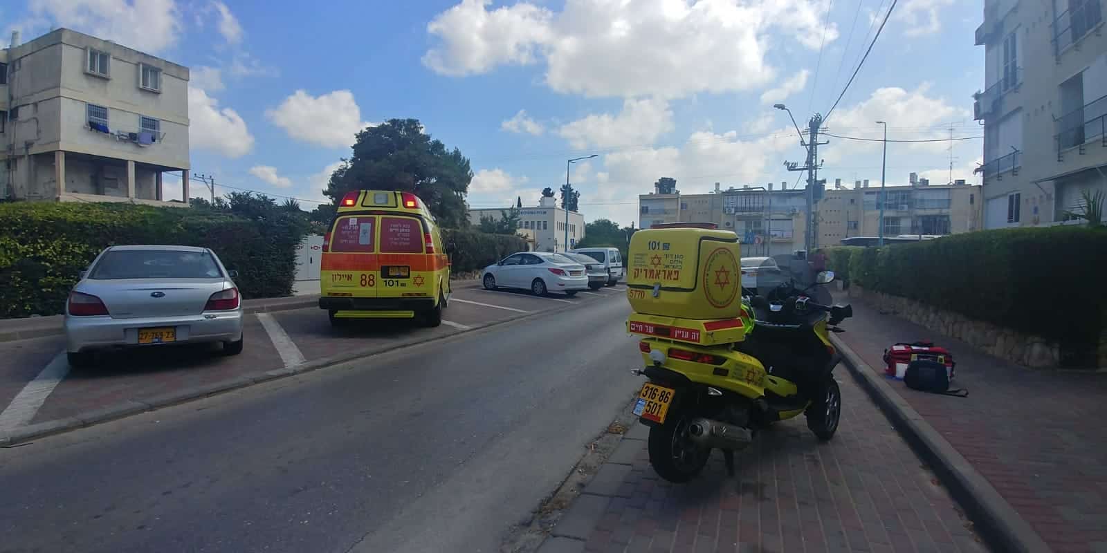 זירת האירוע ברמלה (צילום: תיעוד מבצעי מד"א)