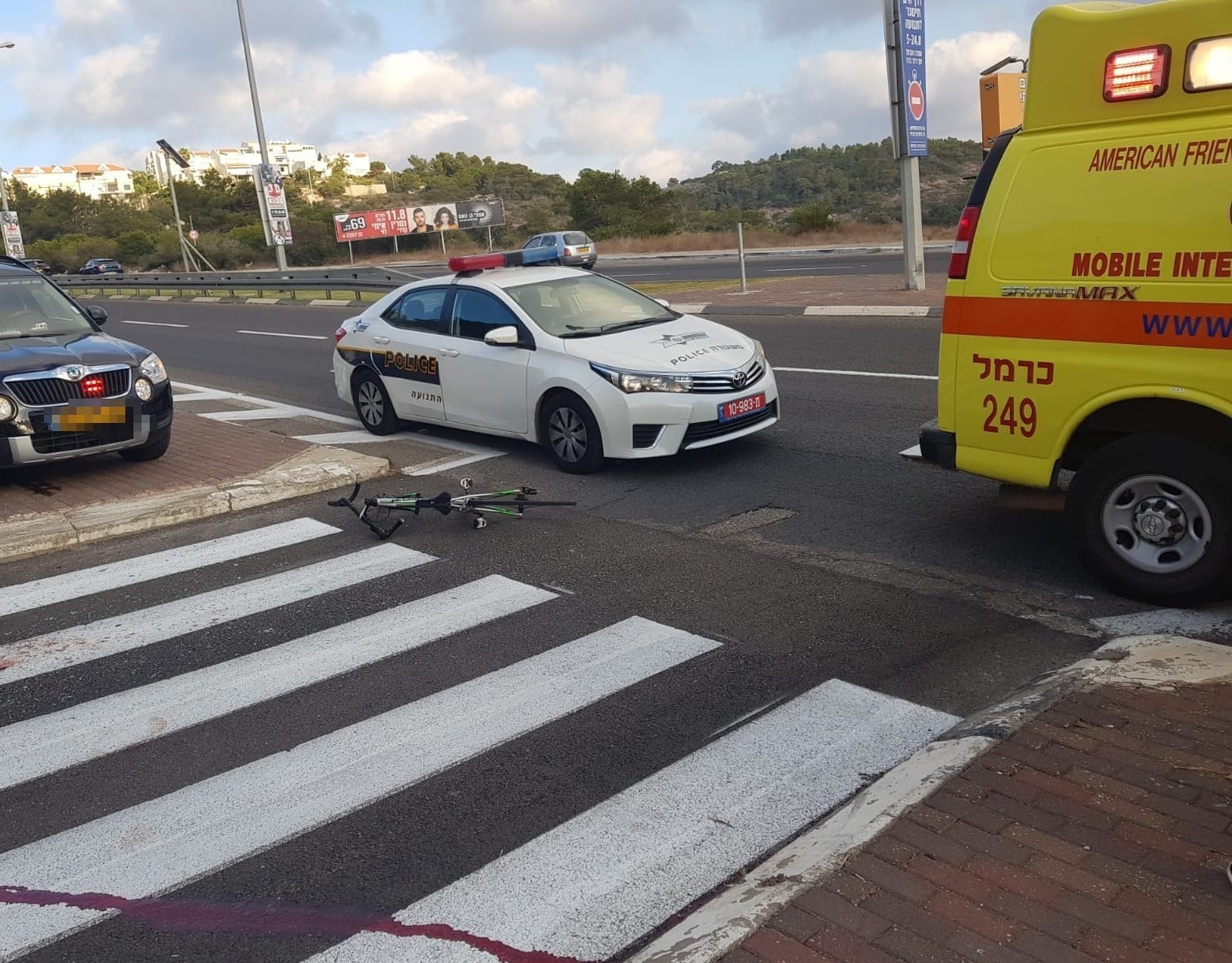 זירת התאונה (צילום: איחוד הצלה כרמל)