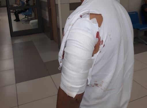 המתלונן לאחר שנחבש בבית החולים