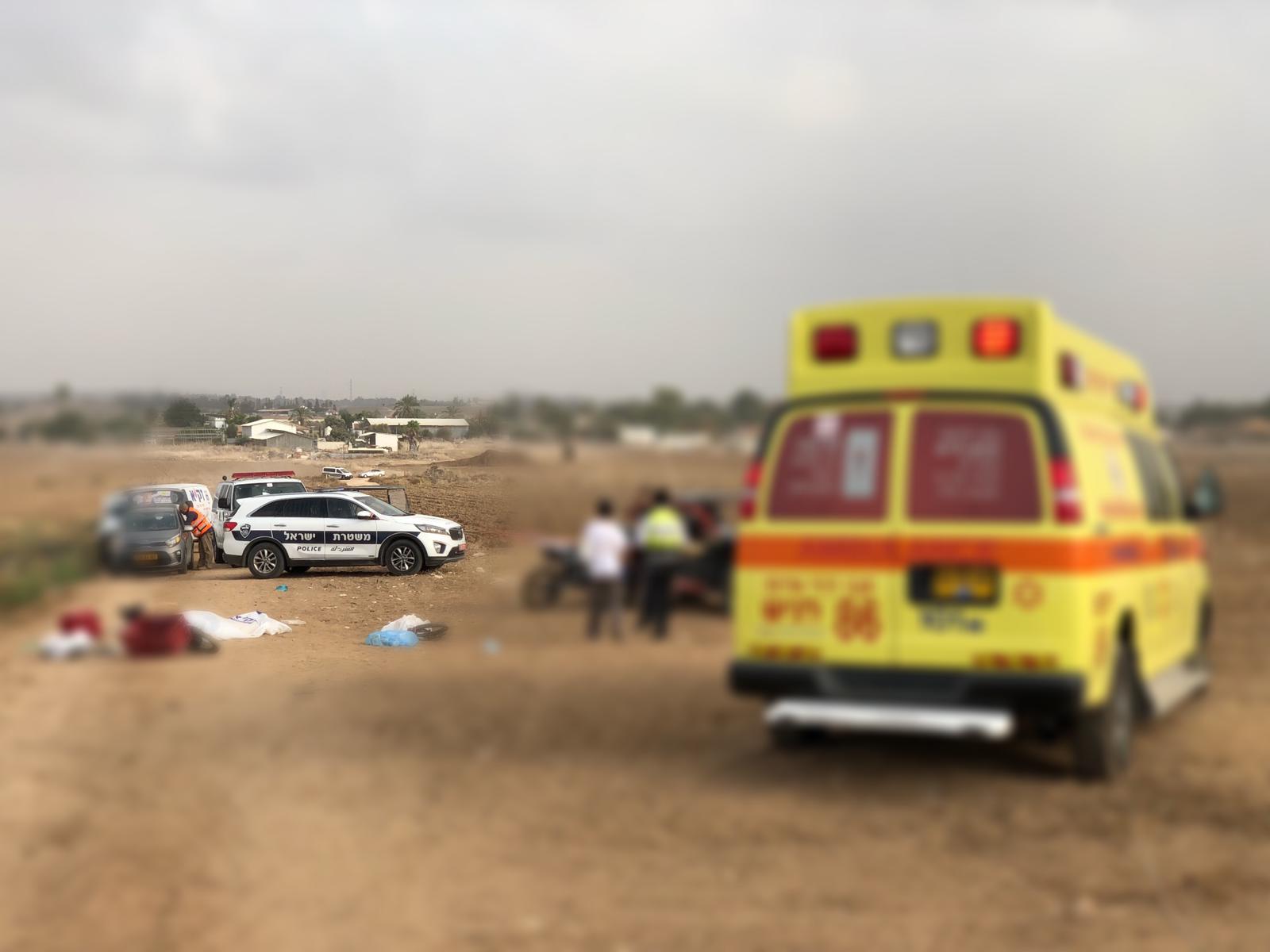 זירת התאונה סמוך למושב ברכיה - צילום: משטרה