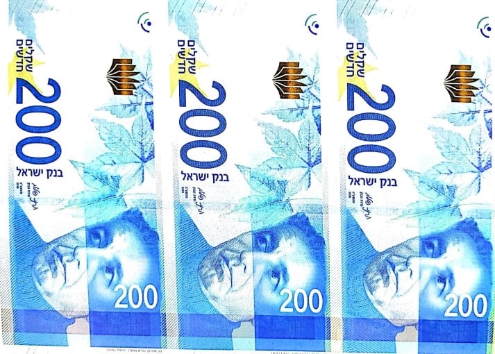 זייפו עשרות אלפי שקלים. השטרות המזויפים (צילום: דוברות המשטרה)