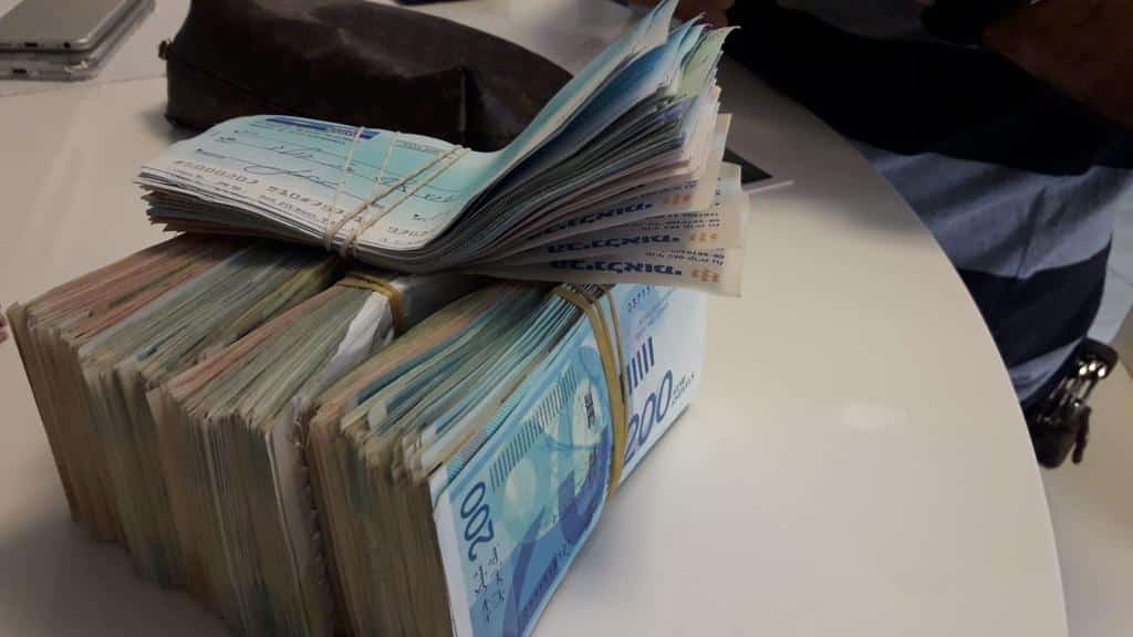 300 אלף שקלים במזומן. הכסף שנתפס