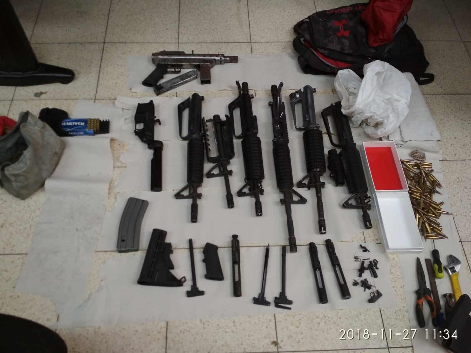 חלקי אמל"ח שנתפסו בחיפוש