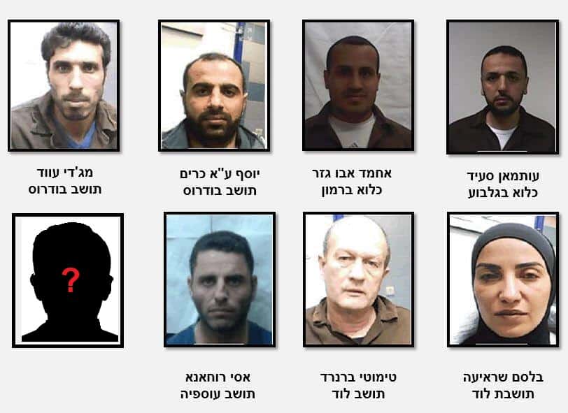 שבעה מהנאשמים (שמו של נאשם נוסף נאסר לפרסום)