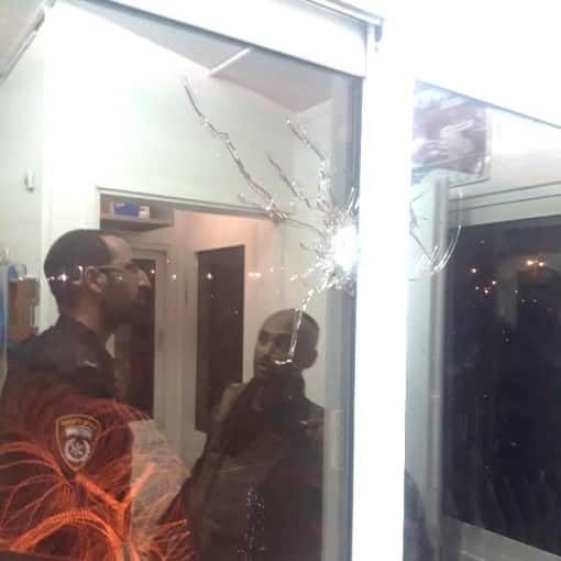 עמדת שמירה שנפגעה מירי במתחם הכליאה הדרים