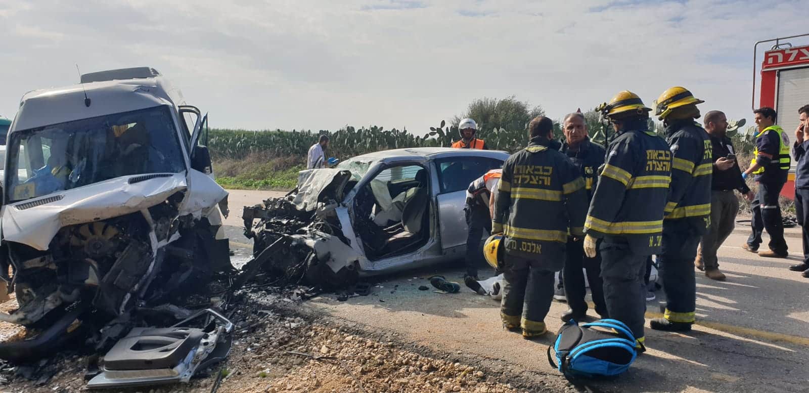 התאונה בכביש 232 (צילום: כב"ה מחוז דרום)