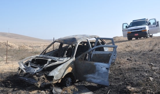 רכבו השרוף של הנאשם