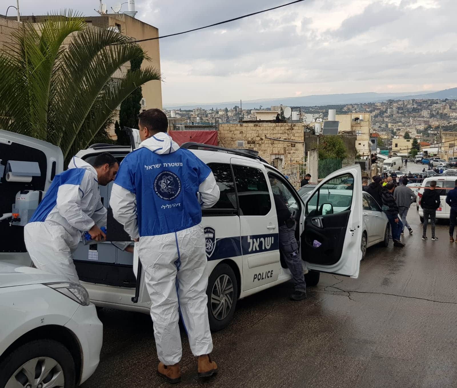 זירת הרצח בשפרעם (צילום: משטרה)