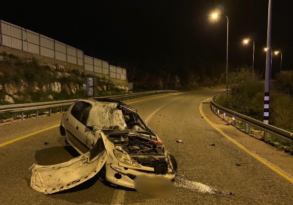 תאונה צומת כישור - 12 ינואר 2019 (צילום: דוברות המשטרה)