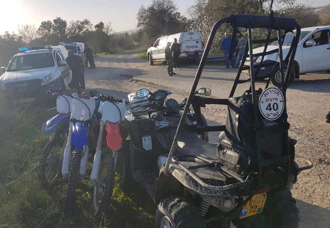 הפעילות בשטח הקיבוץ (צילומים: דוברות המשטרה)