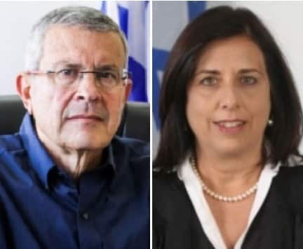 השופט בדימוס דוד רוזן והשופטת מיכל אגמון