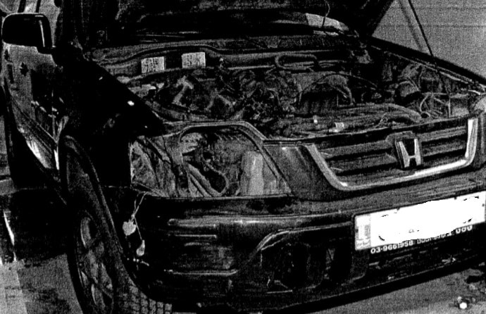 הג'יפ עם הפנס השבור לא תועדו כראוי (צילום מתיק החקירה)