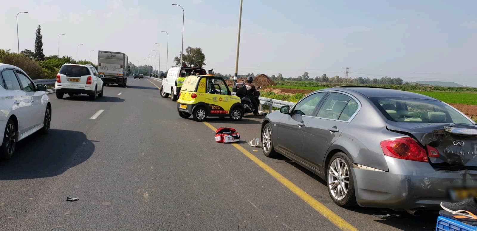 זירת התאונה (צילום: תיעוד מבצעי מד"א)