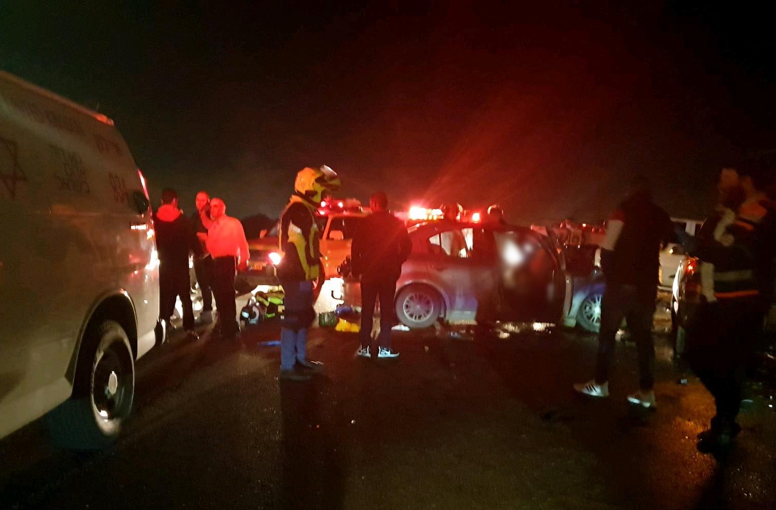 זירת התאונה (צילום: תיעוד מבצעי מד"א)