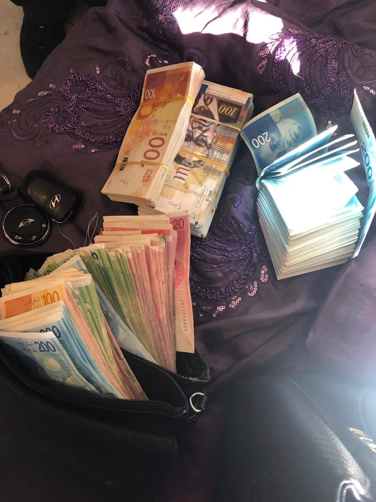 נתפסו 100 אלף שקל במזומן