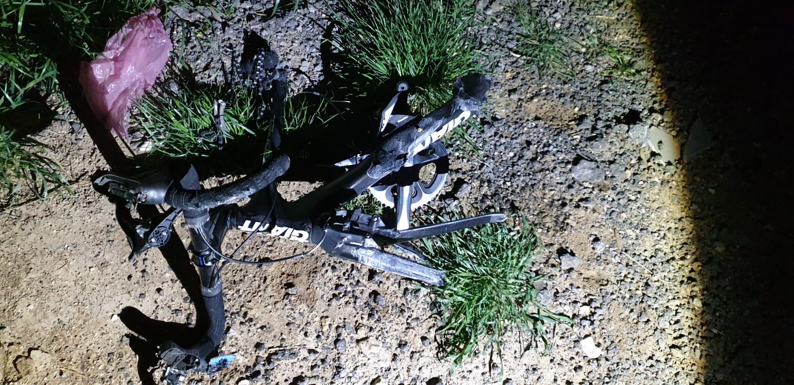 אופניו של המנוח בזירת התאונה