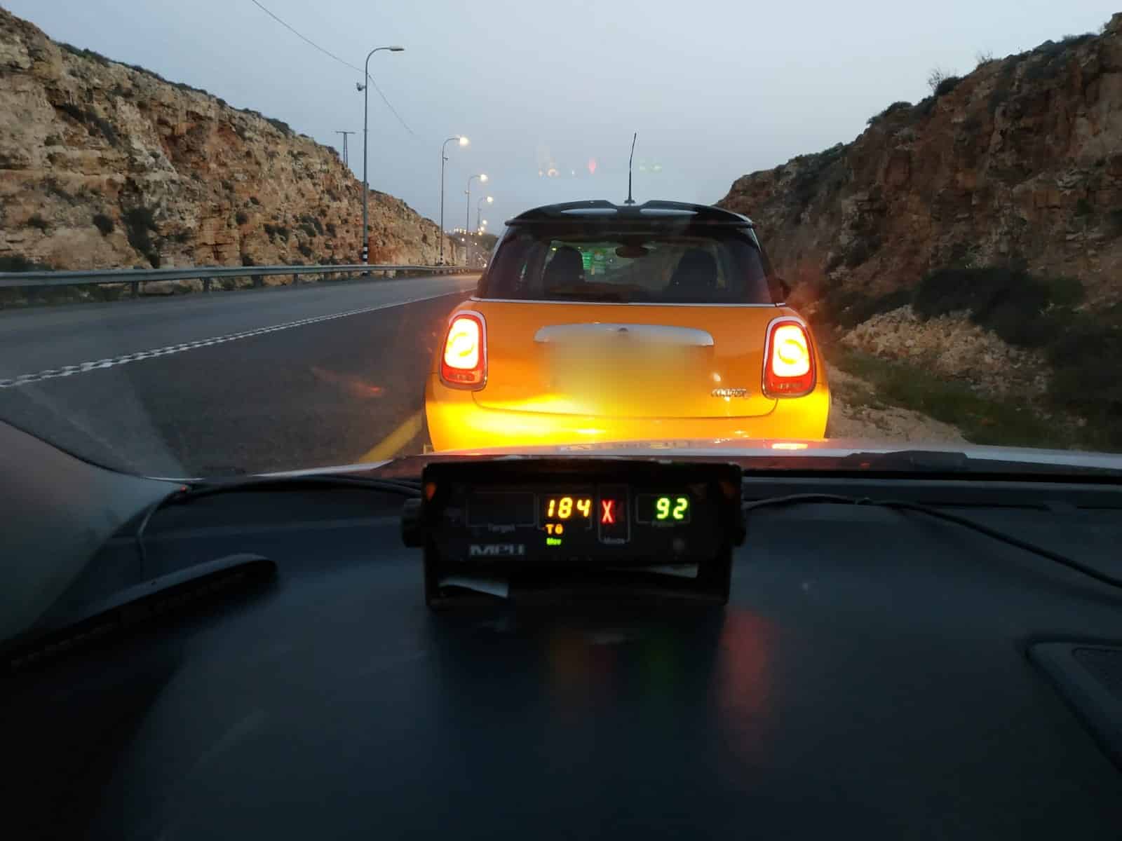 נתפס בקטע בו המהירות המותרת 80 קמ"ש בלבד (צילום: דוברות המשטרה)