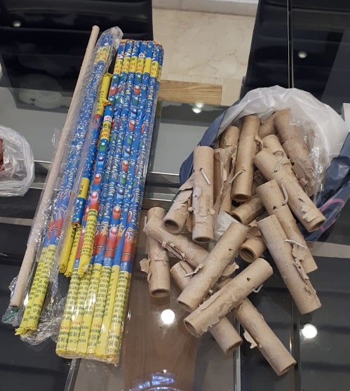 נפצים שנתפסו בביתו של תושב כפר יונה