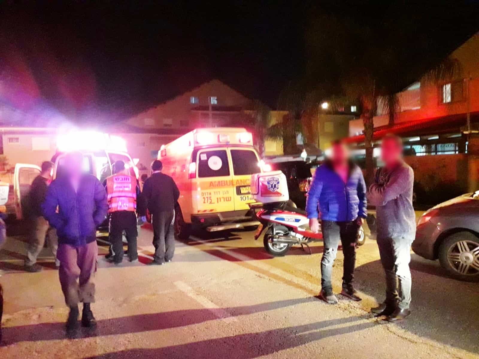 זירת דקירה בנתניה - צילום: דוברות איחוד הצלה 