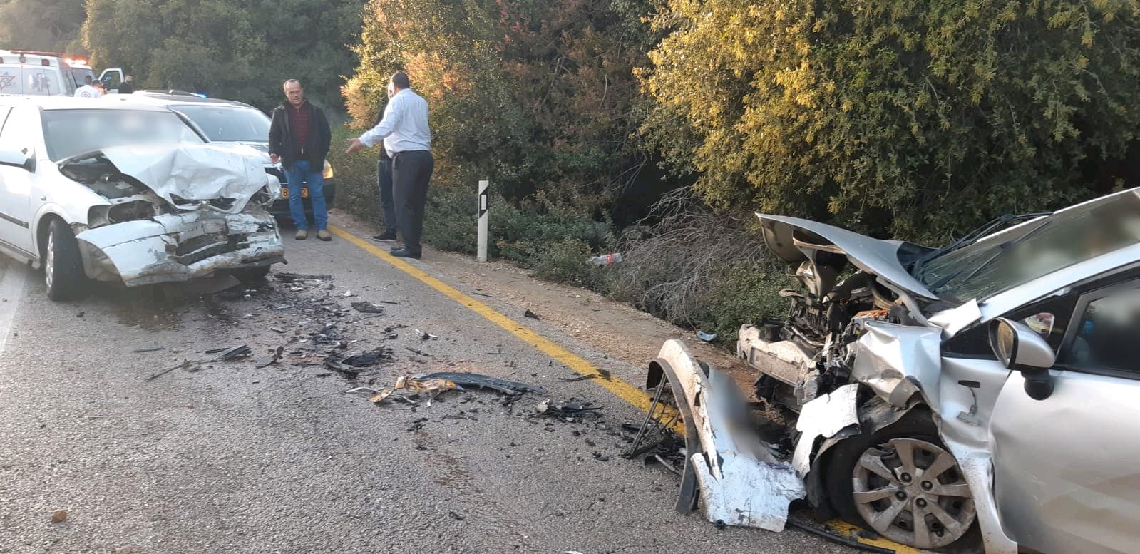 זירת התאונה (צילום: דוברות מד"א)