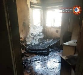 שריפה בהוסטל בקרית אתא 9.3.19 (צילום: כב"ה מחוז חוף)