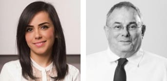 עורכי הדין מנחם רובינשטיין ומורן סעדון