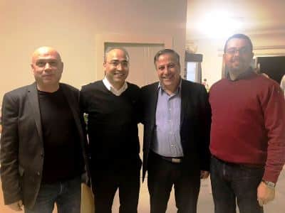 מימין המארח עו"ד אנואר פרייג'משמאל ח"כ עיסאוי פרייג' וראש העירייה עאדל בדיר