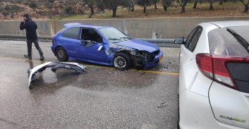כביש 60: פלסטיני שביצע עבירת תנועה נעצר לאחר מרדף ותאונה