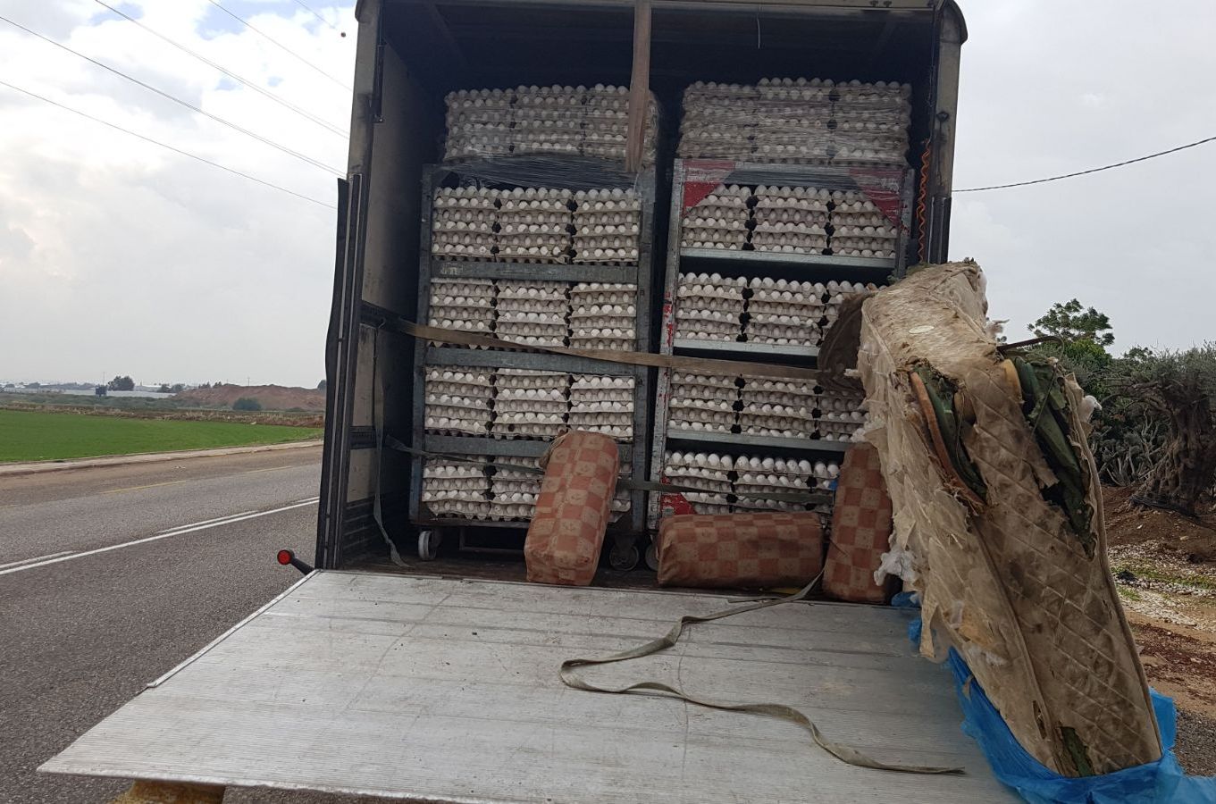המשאית שנתפסה עם עשרות אלפי ביצים
