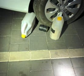 מטען ליד רכב משטרתי בכפר מנדא - צילום: משטרה