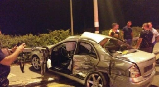 הרכב שנפגע לאחר התאונה