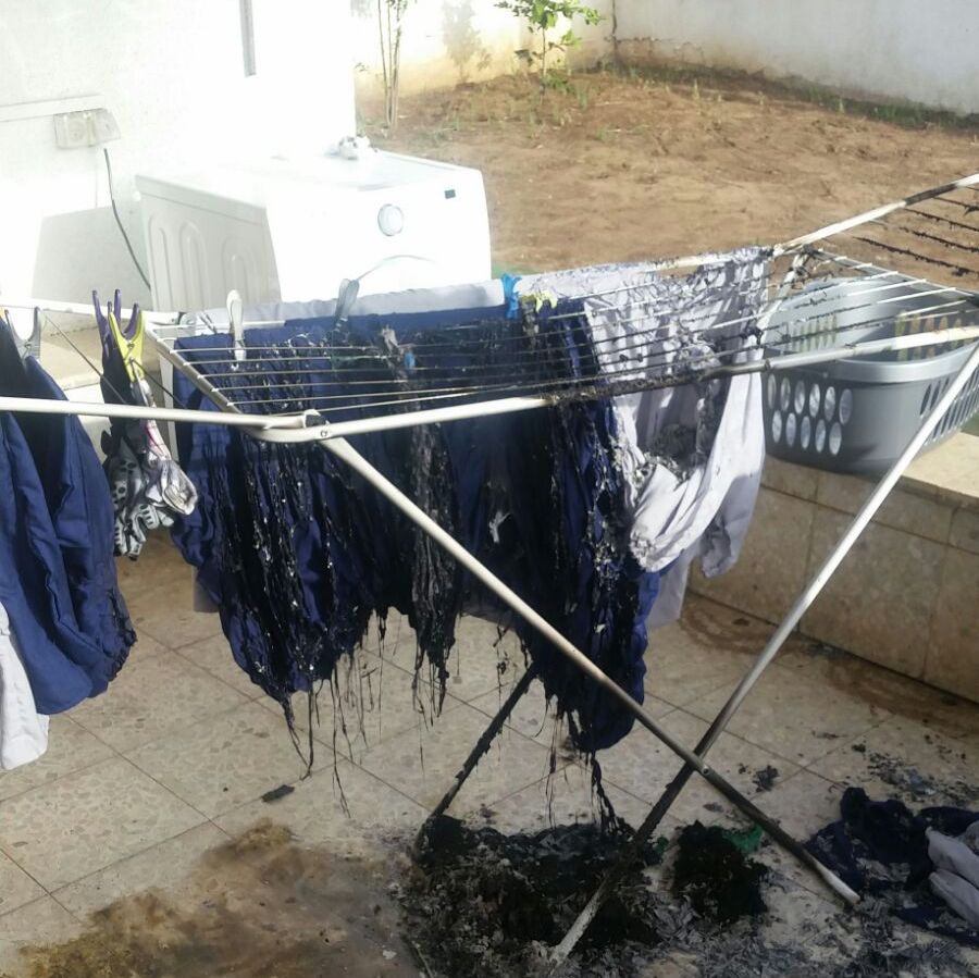 מתקן הכביסה שהוצת