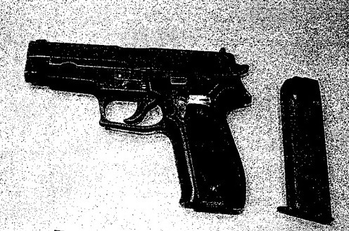 אקדח זיג זאואר שנתפס באחת הדירות (צילום מתיק החקירה)