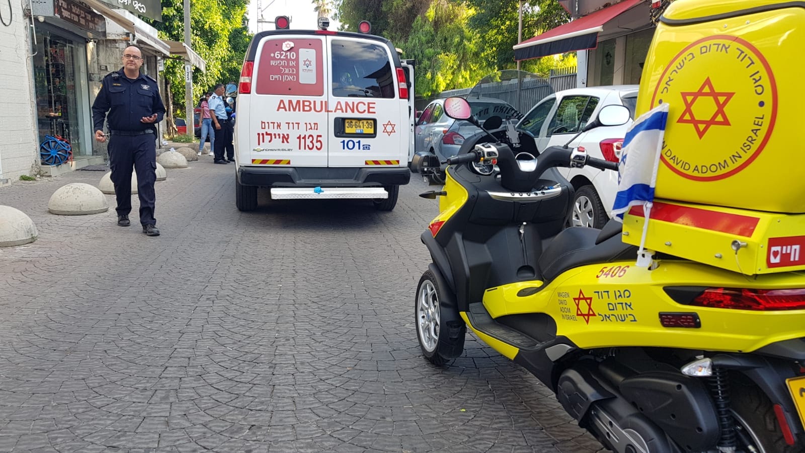 זירת הירי ברמלה(צילום - תיעוד מבצעי מד"א)