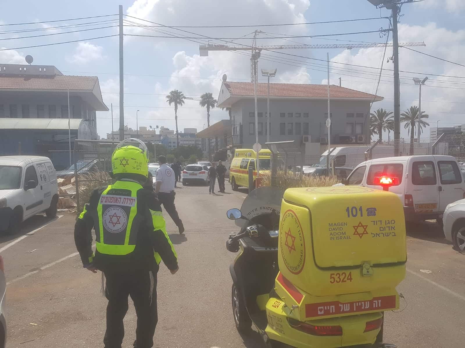 זירת הירי  - צילום דוברות הצלה פ"ת