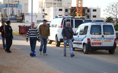  צוות החקירה של ימ"ר מרכז באתר הבנייה (צילומים: יוסי זליגר)