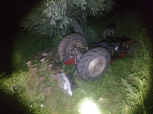 הטרקטור בזירת התאונה