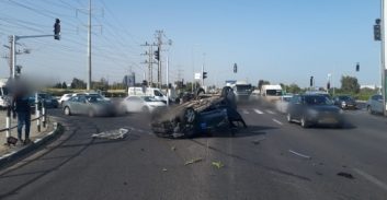 כדורגלן מ.ס אשדוד התהפך עם רכבו בצומת גן יבנה; חשד שנהג בשכרות
