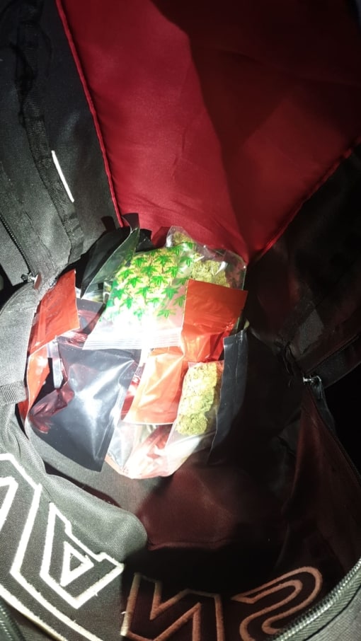 שקיות המריחואנה שנתפסו ברכב
