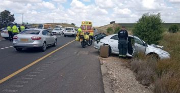 חמישה פצועים בתאונה משולשת סמוך למחלף קרית גת