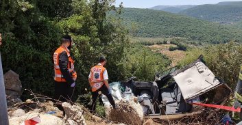 חמישה פצועים, בהם אחד קשה, בהתהפכות רכב בכביש 89