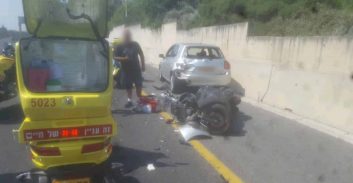 לה גווארדיה: רוכב אופנוע נפצע קשה מפגיעת רכב