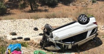 שתי פצועות קשה בהתהפכות רכב בכביש 60 ליד נצרת