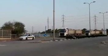 משטרת התנועה במבצע נגד משאיות ליד נמל אשדוד