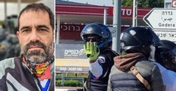 קפטן זיו שגיב והבריונים על האופנוע בתחנת הדלק בדרום