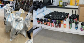 עובדי המכס איתרו והחרימו סיגריות אלקטרוניות ו-12 ליטר נוזל שיוצרו בישראל