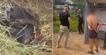 תיעוד: שוטרי ימ"ר נגב עוצרים מחבל ומאתרים את נשקו