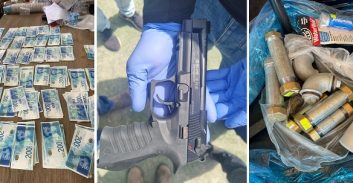 נתפסו במבצע משולב בקריית-אתא: אקדח, רכיבים למטעני צינור ועשרות אלפי שקלים