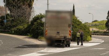 מבצע אכיפה בנמל חיפה של יחידת רכב כבד באגף התנועה