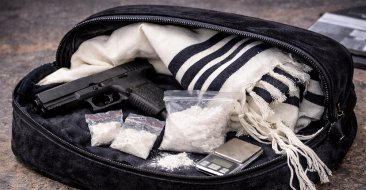 צילום אילוסטרציה (AI) טלית סמים אקדח - חיצונית